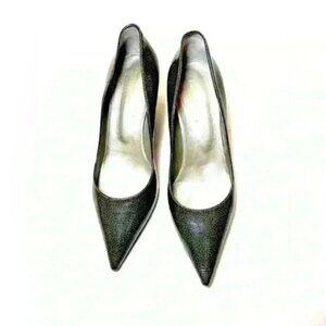 Bruno Magli Women’s Vero Cuio Green Black Spotted Heels Size 6.5